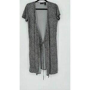Liz Claiborne Collection Gray Animal Print Duster Cardigan Medium M